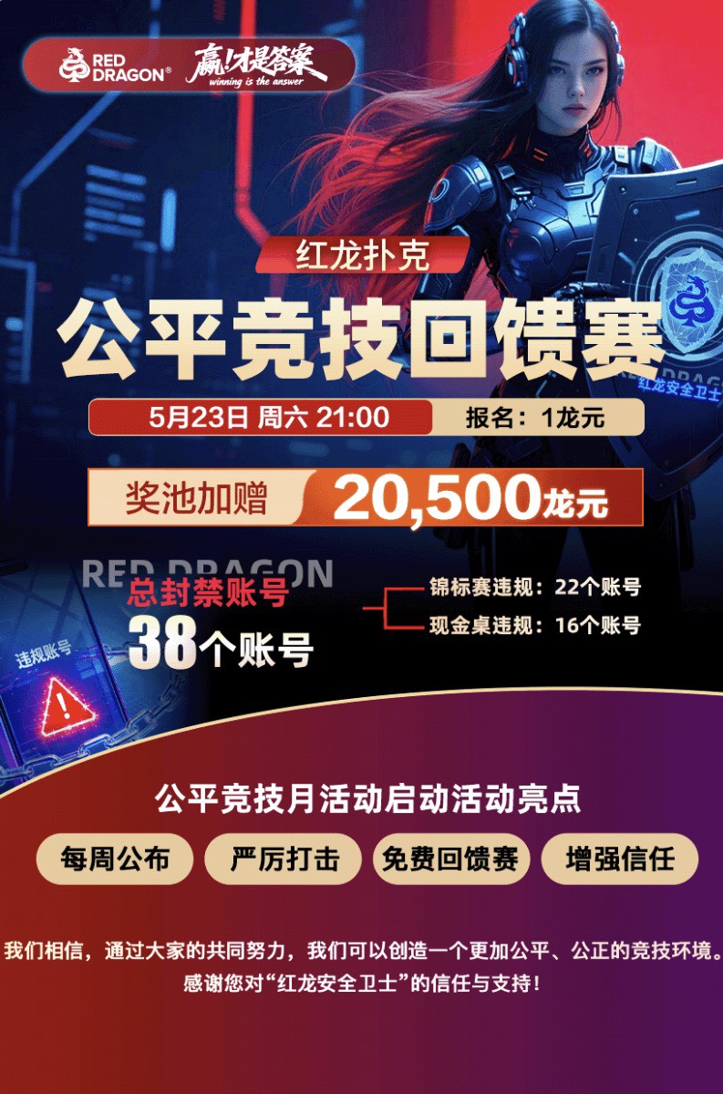 Red Dragon Poker Fair Play Feedback Tournament Is Coming | Red Dragon Security Reveals Monthly Ban Statistics